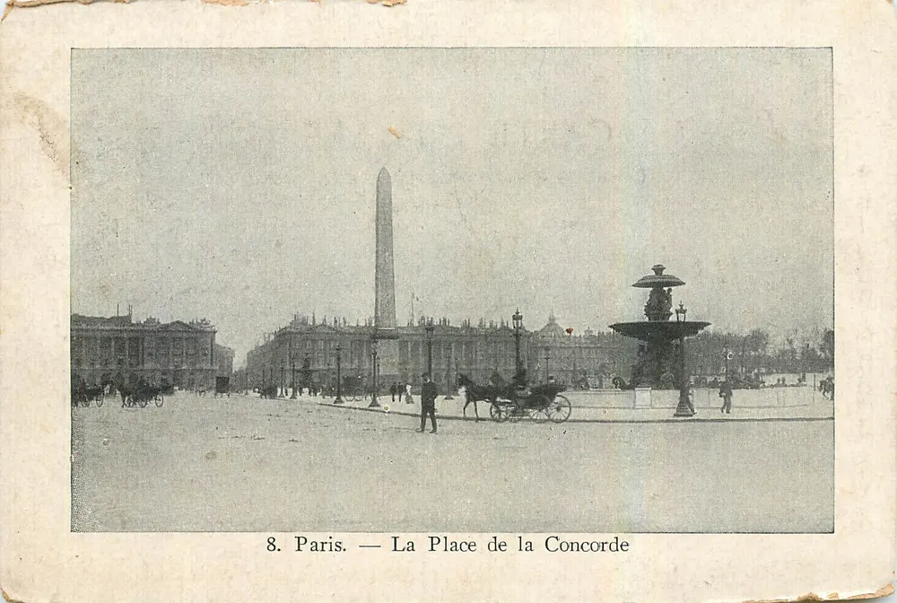Paris — A Praça da Concórdia — Coleção do Petit Parisien, n° 8 - Frente
