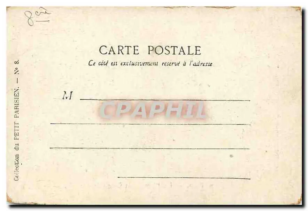Paris — A Praça da Concórdia — Coleção do Petit Parisien, n° 8 - Verso