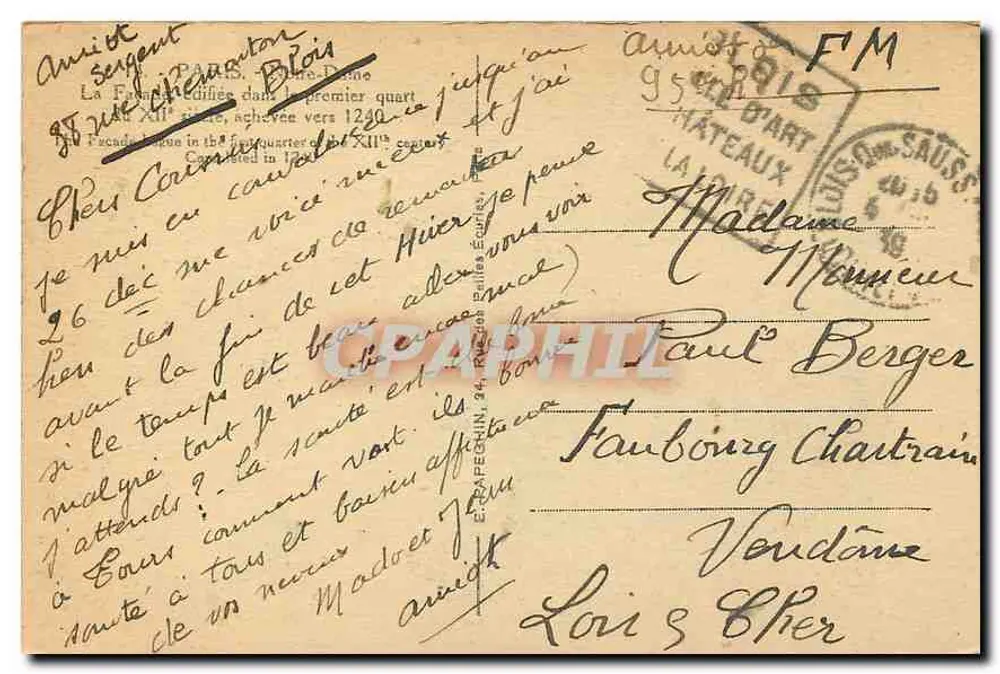 Notre-Dame de Paris — fachada principal — AP, n° 186 - Verso