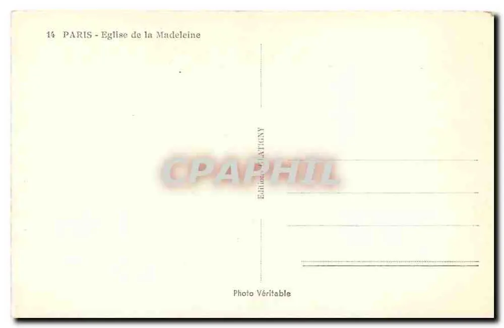 Parigi - La Chiesa della Madeleine — Editore Artigny, n°14 - Verso