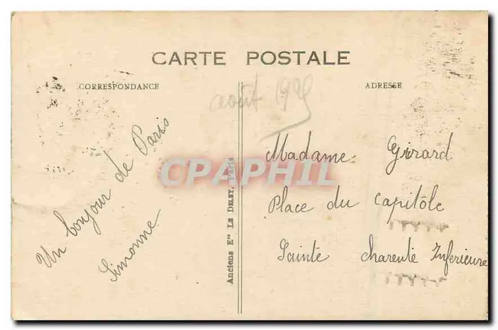 Place de la République — estátua da República por Morice, altura 21m, erguida em 1883 — editor Courant, n°4057 - Verso