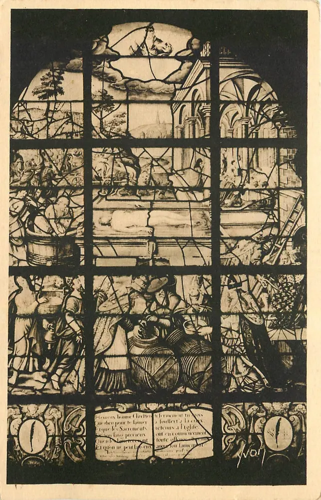Église Saint-Étienne-du-Mont — La Promesse du Père (Ancien Testament) — Le Pressoir mystique (Jésus-Christ) — Éditions du Père, Paris - Recto