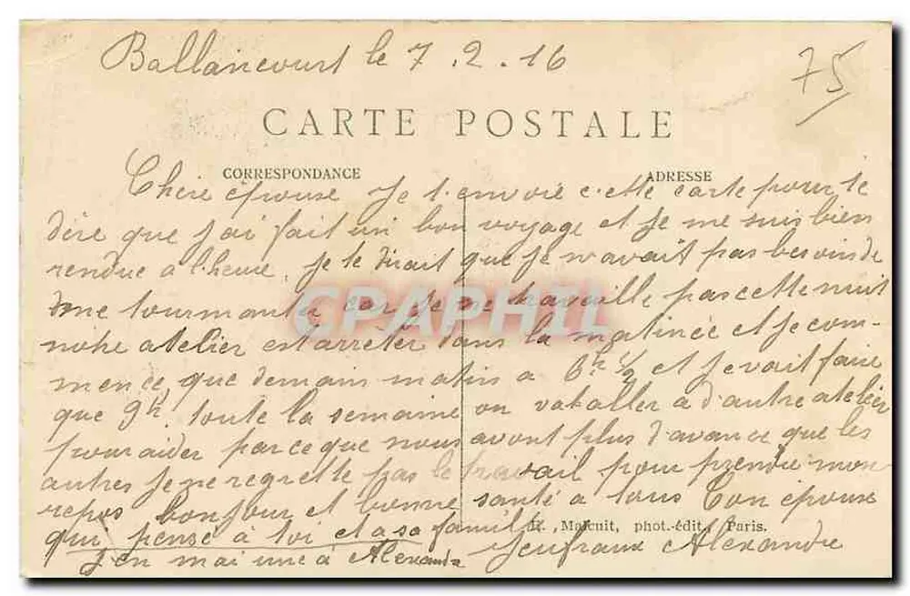 Paris — Igreja de Nossa Senhora de Paris — E. M. n° 5052 - Verso