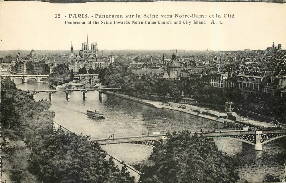 Paris - Panorama über die Seine in Richtung Notre-Dame und die Cité — A. L. - Vorderseite