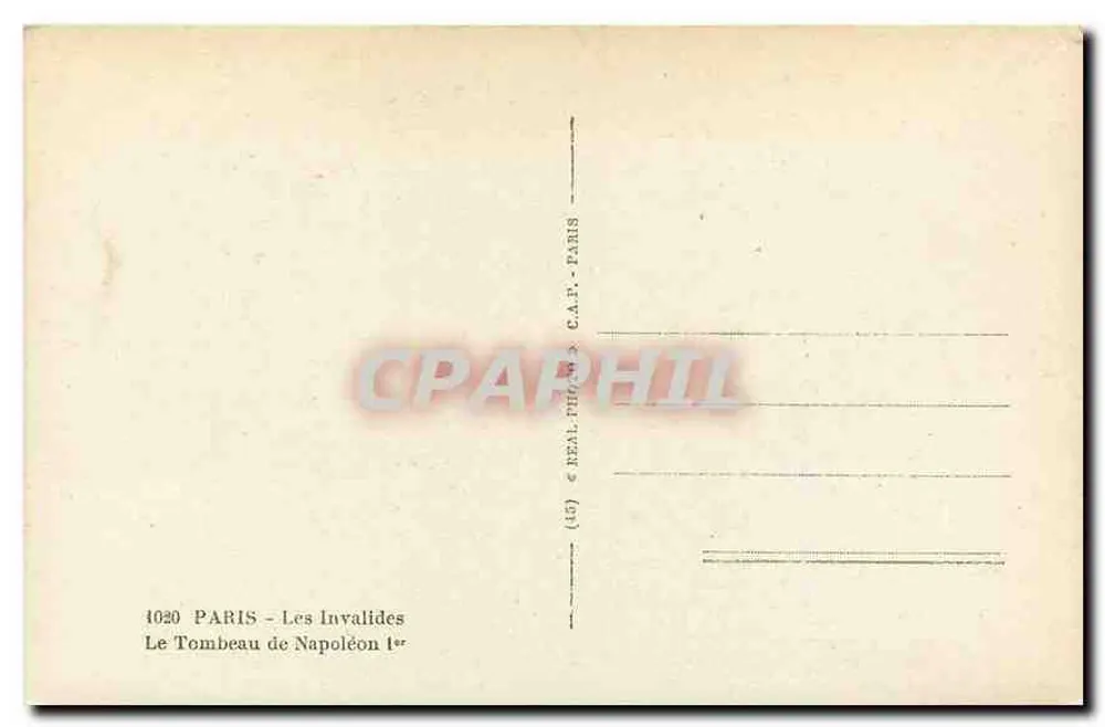 Le Tombeau de Napoléon Ier — Les Invalides — Cap - Verso