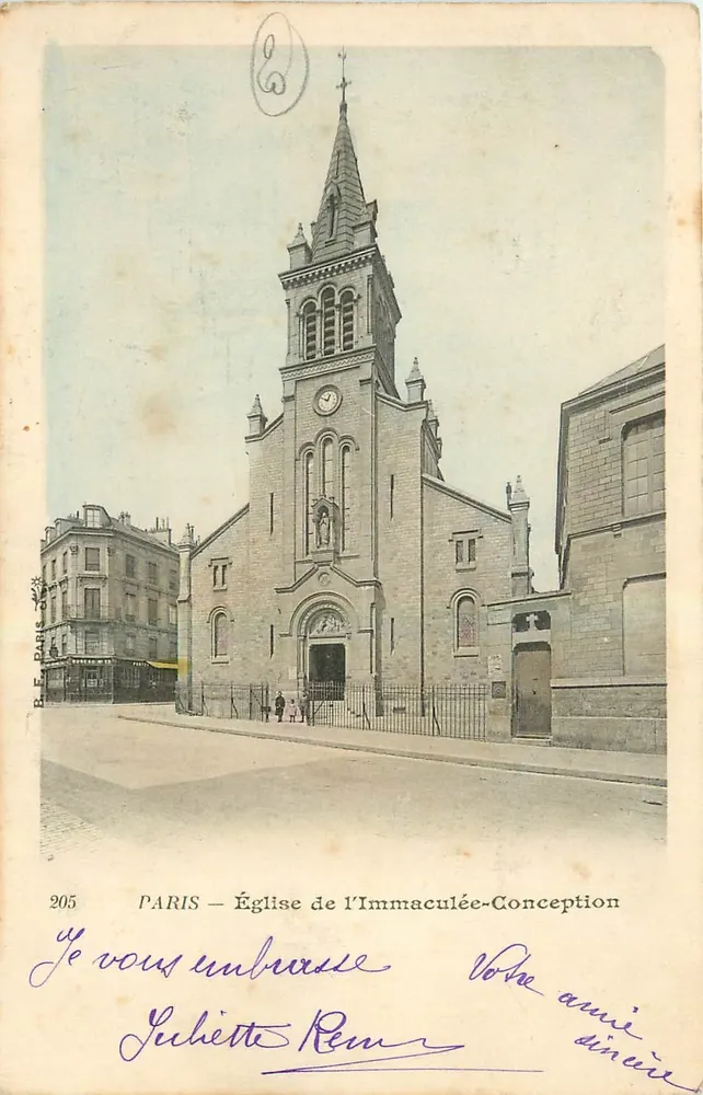 PARIS — Igreja da Imaculada Conceição — Editor Belin, n° 205 - Frente