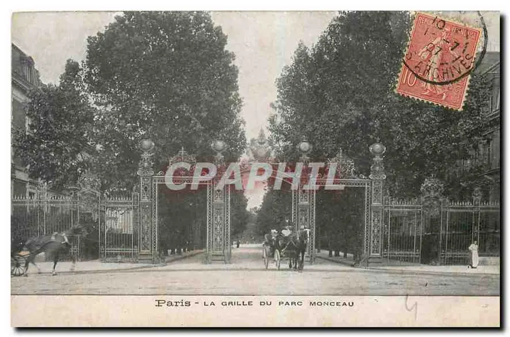 Parijs - De hekken van het park Monceau — uitgever niet zichtbaar, serie-nummer niet leesbaar - Voorkant