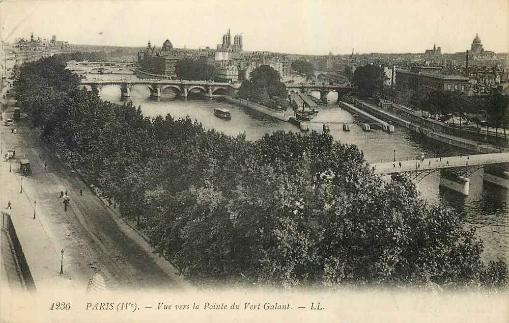 Paris (IVe) — Vista para a Ponta do Vert Galant — LL. — N° 1230 - Frente