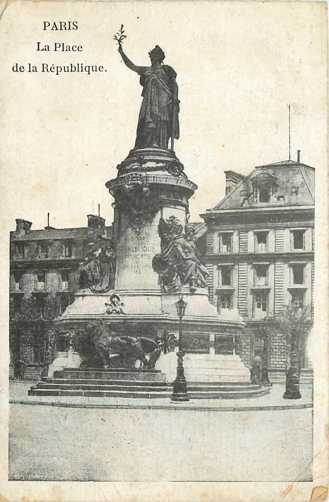 Paris — A Praça da República — editor desconhecido, número de série não visível - Frente