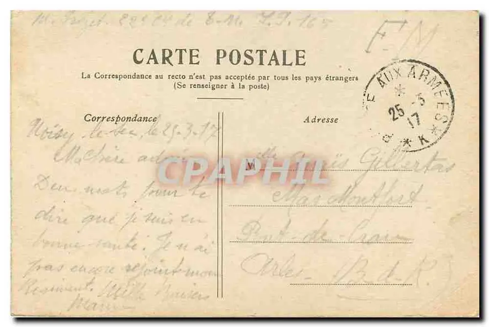Paris — A Praça da República — editor desconhecido, número de série não visível - Verso