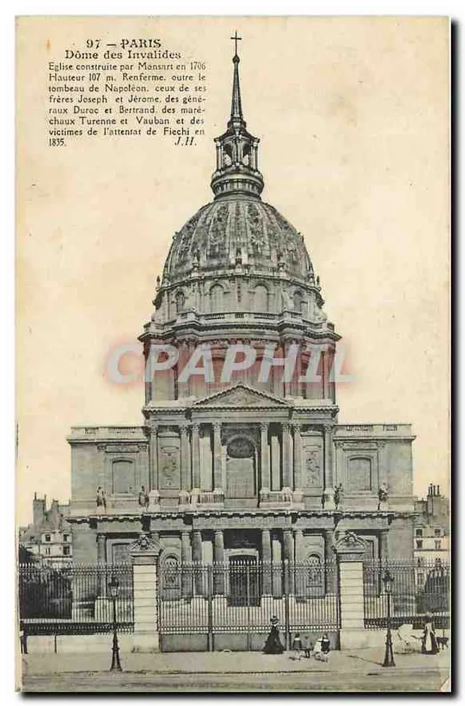 Dôme dos Invalidos — Paris — J.H. editor, n° 97 - Frente