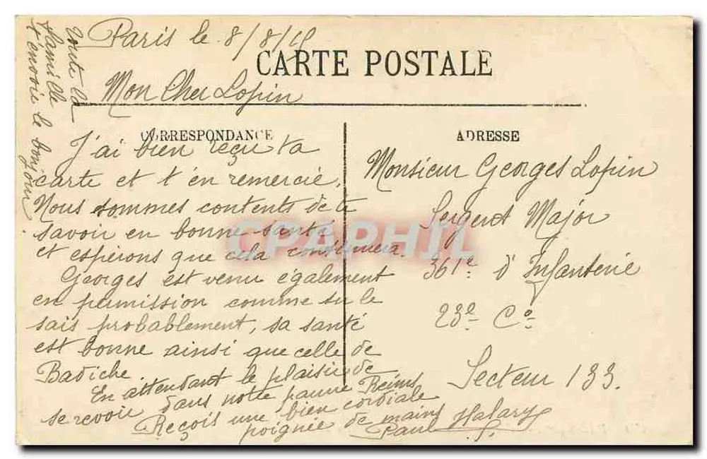 Paris (1. Arrondissement) — Ansicht der Seine vom Pavillon de Flore — Verlag nicht sichtbar, Seriennummer 150 - Rückseite