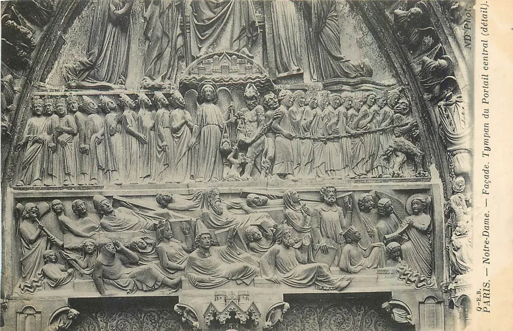 Notre-Dame de Paris — Zentralportal — Tympan (detail) - Vorderseite