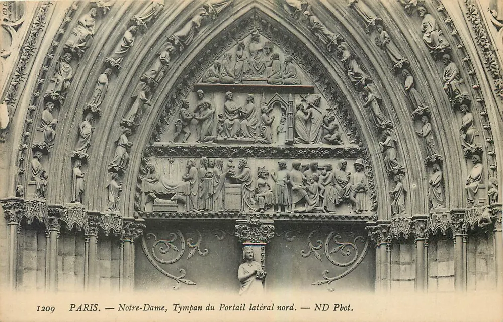 Paris — Notre-Dame, Tympan des nördlichen Portal — ND Pbot. - Vorderseite