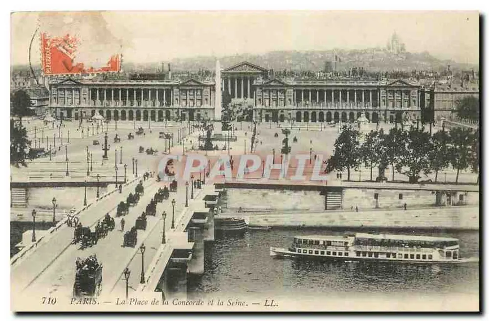 Paris — La Place de la Concorde et la Seine — LL. — n° 710 - Recto