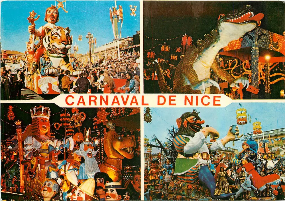 Carnaval de Nice — desfilos de carros com mascotes — Edições MAR - Frente
