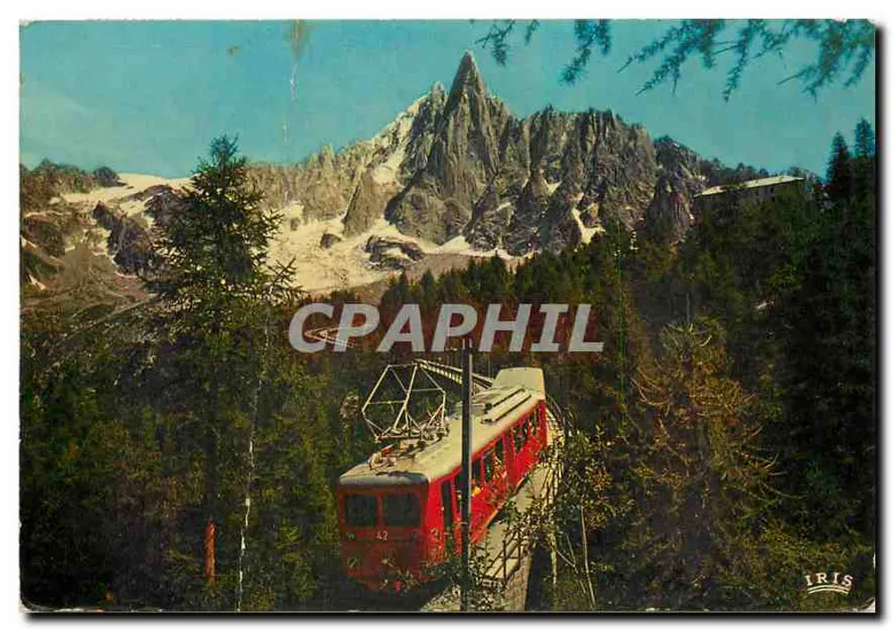 Chamonix - Mont Blanc — Die Montenvers-Bahn und die Aiguille du Dru — Verlag IRIS - Vorderseite