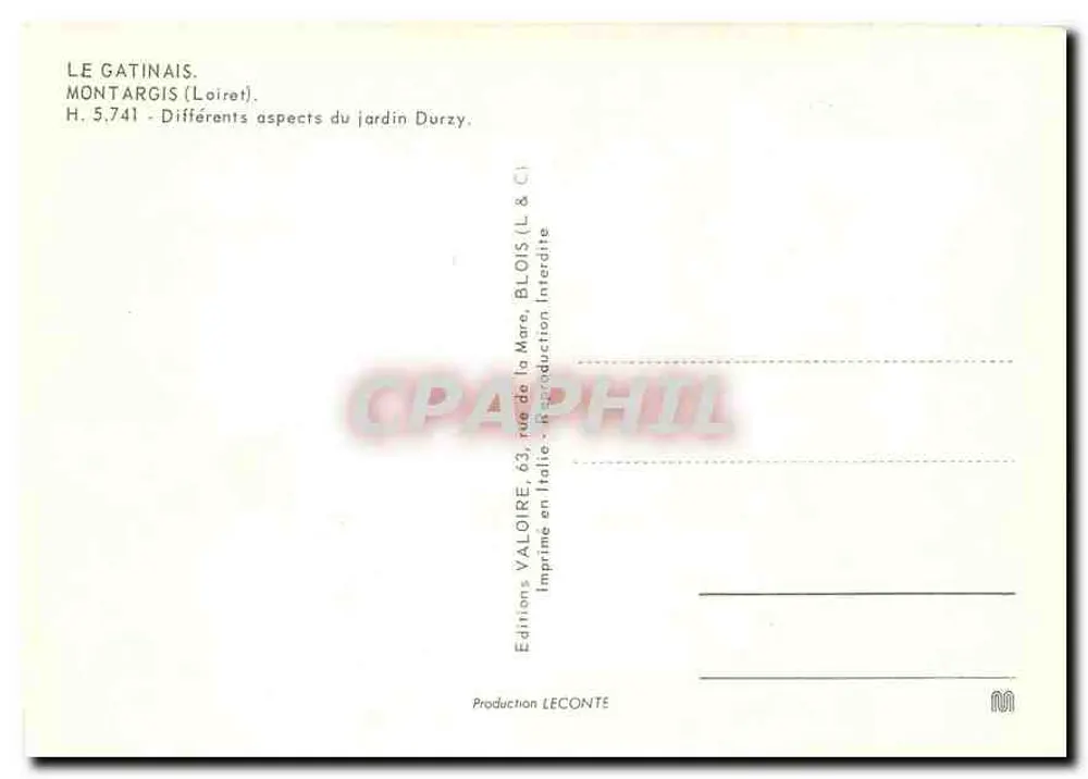 Der Durzy-Garten — Montargis (Loiret) — Éditions Valoire - Rückseite