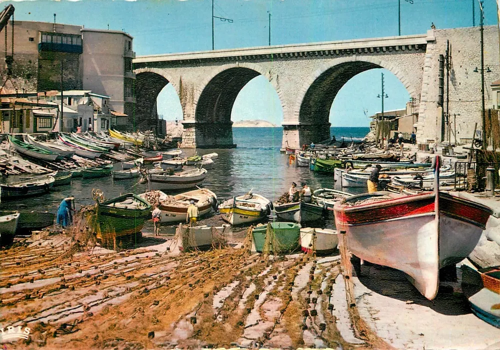 Hafen von La Corniche — Ansicht der Bogenbrücke — Verlag IRIS - Vorderseite
