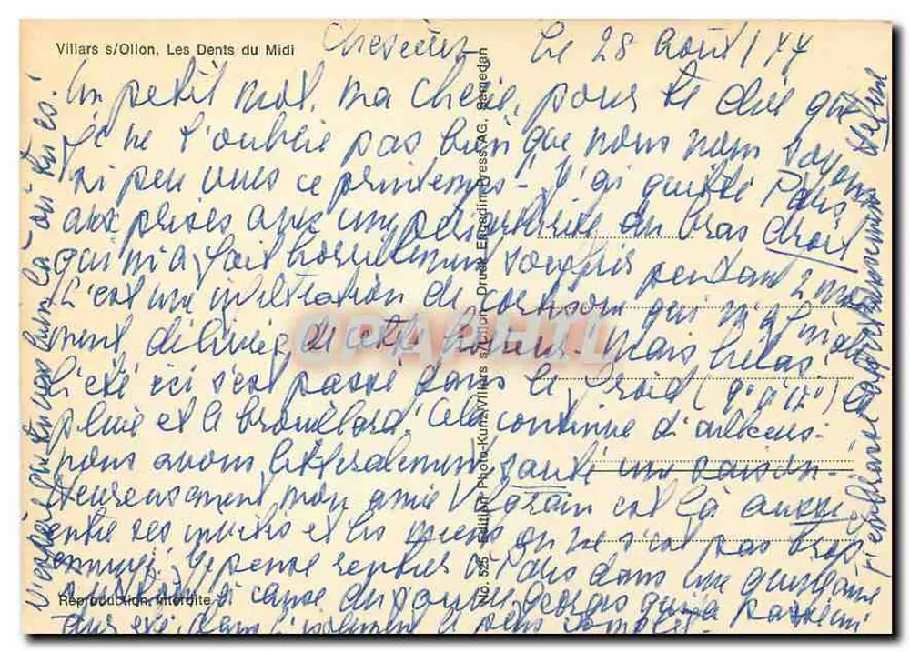 Villars/s/Oillon, As Dentes do Meio-Dia — Reprodução, editor Druck-Erstellung Dress AG - Verso