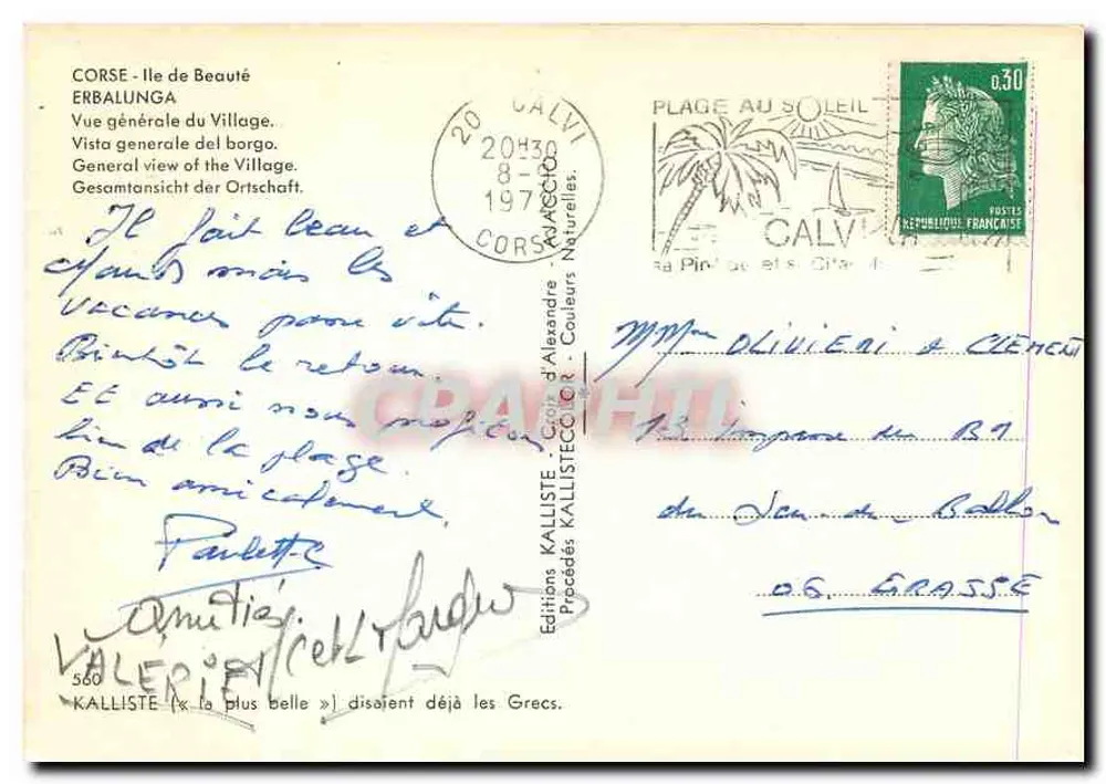 Erbalunga — Vue générale du village — Éditions Kalliste - Verso
