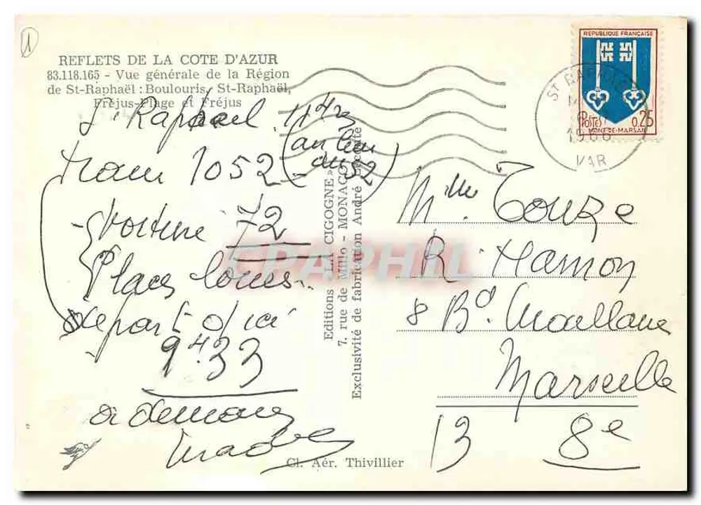 Allgemeiner Blick auf die Region St-Raphaël — Fréjus — Edition CIGOGNE - Rückseite