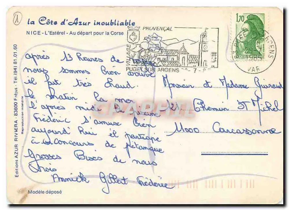 Nizza — Blick auf den Hafen und den Leuchtturm — Éditions Riviera - Rückseite