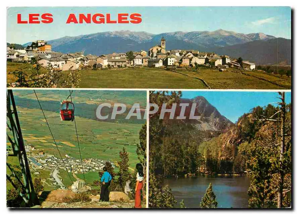 Les Angles — Panoramablick mit Seilbahn und See — Ausgabe Lumière et Couleurs du Capcir - Vorderseite