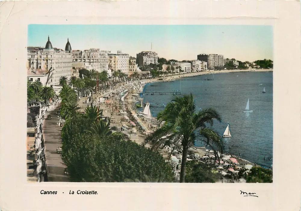 Cannes - La Croisette — vista panorâmica — Mar - Frente