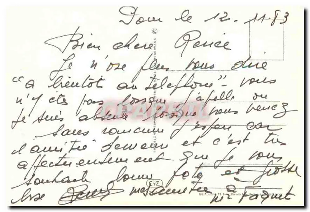 Arranjo de flores coloridas — Boa Festa — Imp. A.M. Sotra, G.A. Bann - Verso