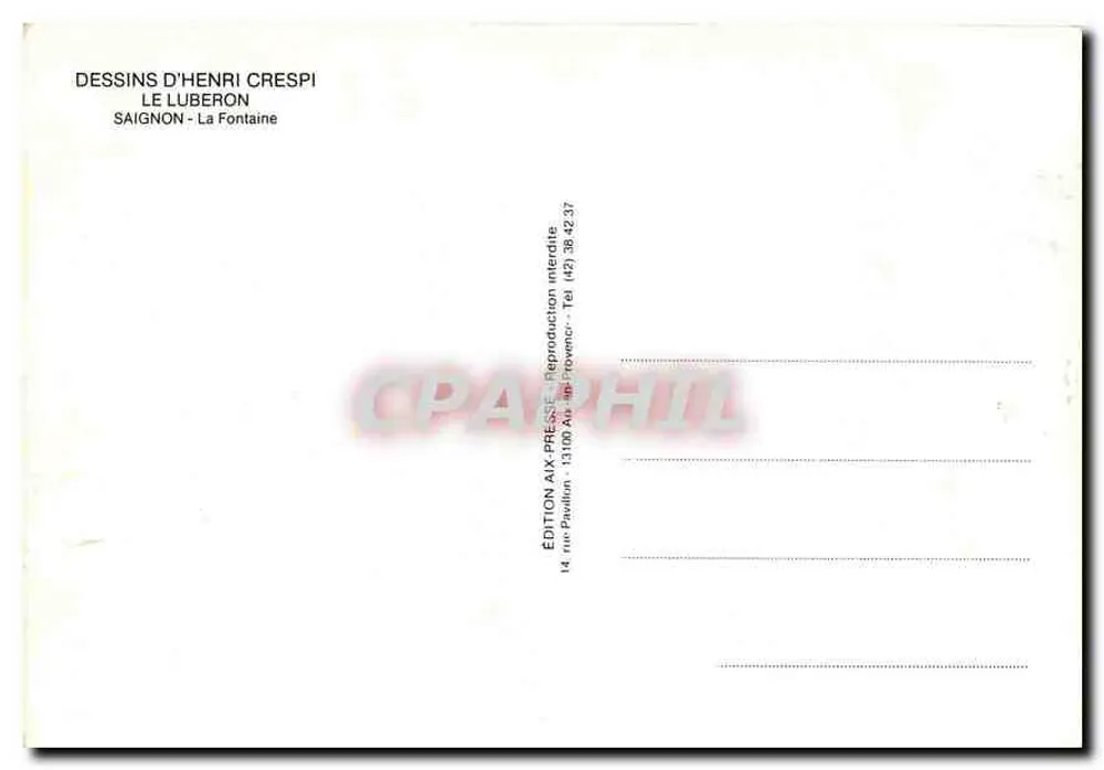 La Fontaine — Saignon — Édition Aix-Presse - Verso
