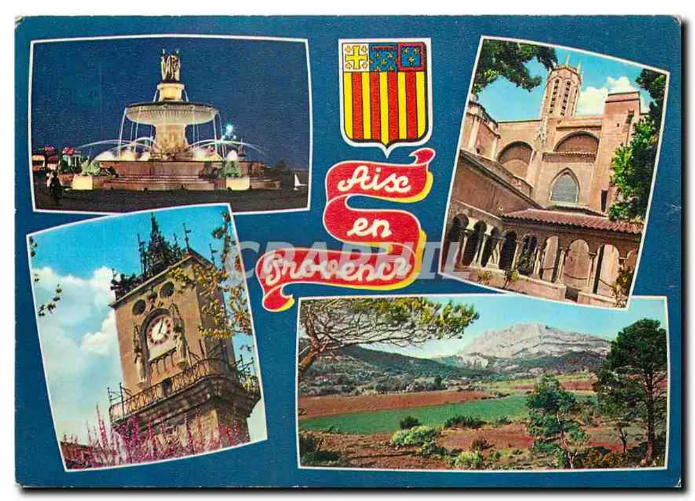 Aix-en-Provence — vista da cidade e de seus monumentos — editor Lux Color - Frente
