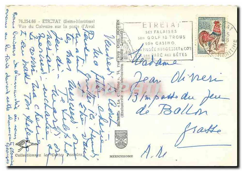 Ansicht des Kreuzwegs an der Aval-Tür — Étretat (Seine-Maritime) — Iris-Edition - Rückseite