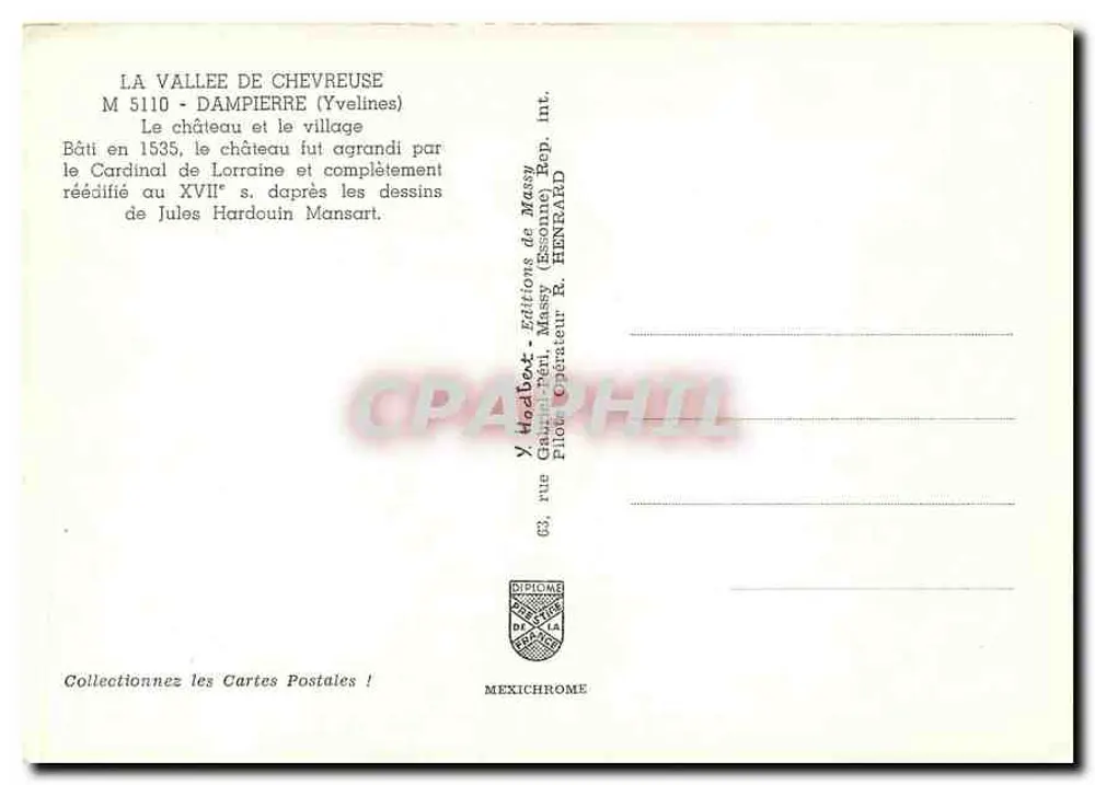Die Chevreuse-Tal — Schloss und Dorf — Éditions Hodbet, Massy - Rückseite
