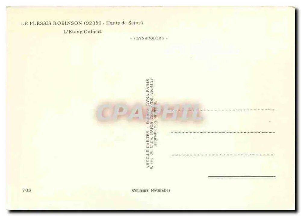 L'Etang Colbert — Le Plessis-Robinson (92350) — Uitgave Lyna - Achterkant