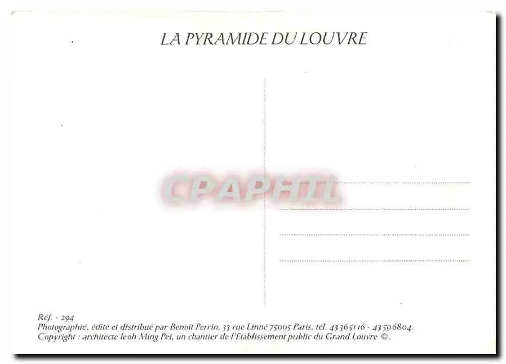A Pirâmide do Louvre — arquiteto Ieoh Ming Pei — editor Benoît Perrin, n° 294 - Verso