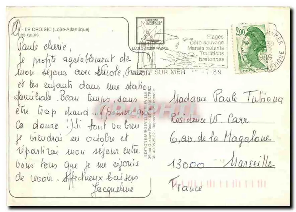 Le Croisic — I moli — Edizioni Migeville Belestille, n° 39 - Verso