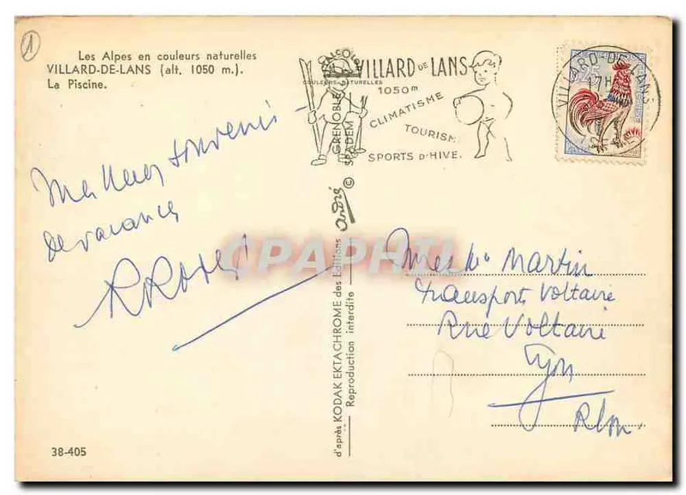 Olympische Schwimmbecken — Villard-de-Lans (alt. 1050 m.) — Edition Villard-de-Lans - Rückseite