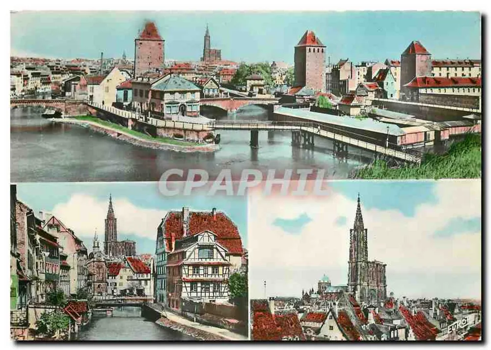 Estrasburgo — vista panorâmica com pontes e igrejas — Edição da Europa, Estrasburgo - Frente