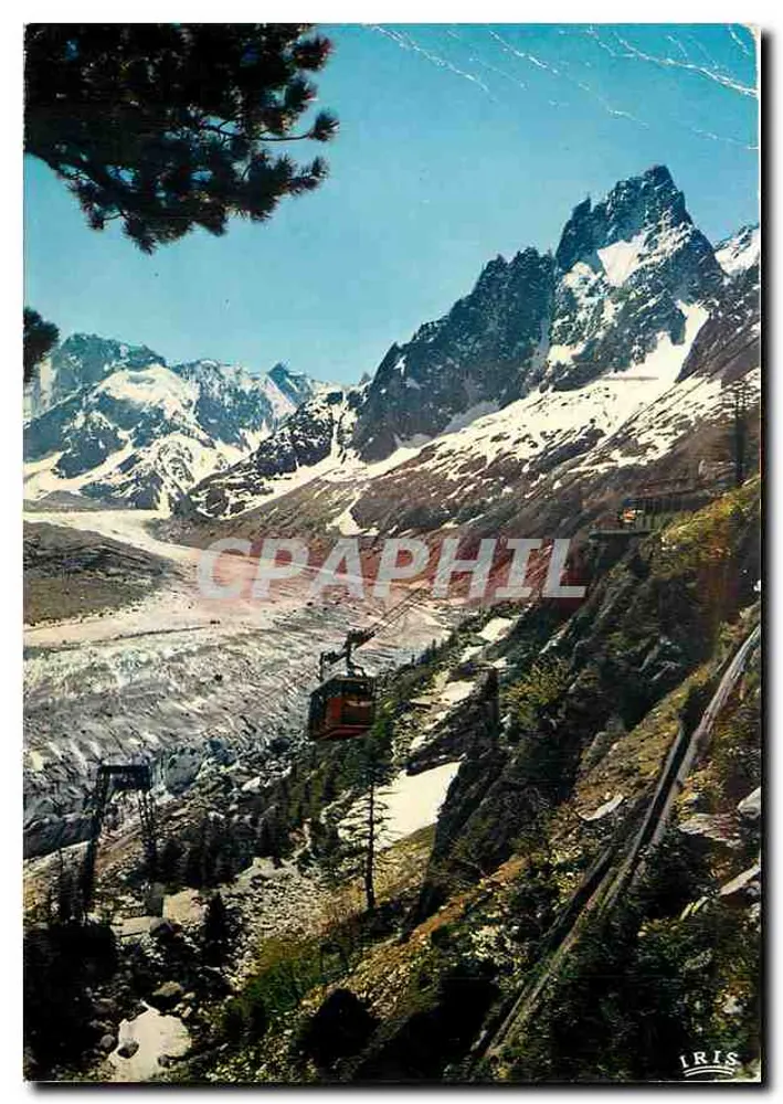 Montenvers - Mer de Glace — Der fliegende Sessel Seilbahn, die die Gletscherhöhle und die Grands Charmoz bedient — Verlag IRIS - Vorderseite