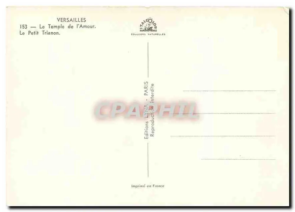 Versailles — O Petit Trianon — O Templo do Amor — Éditions LYNÁ - Verso
