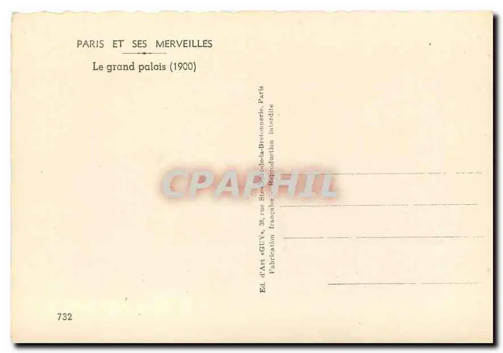 Le grand palais (1900) — Paris — Éd. d'Art GUY, Paris - Verso