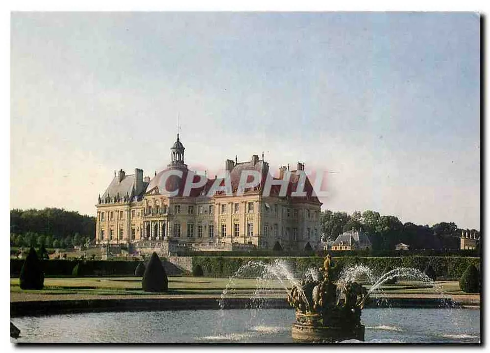 Schloss Vaux-le-Vicomte — Blick auf das Schloss und den Krönungsteich — Cliché André Chastel - Vorderseite