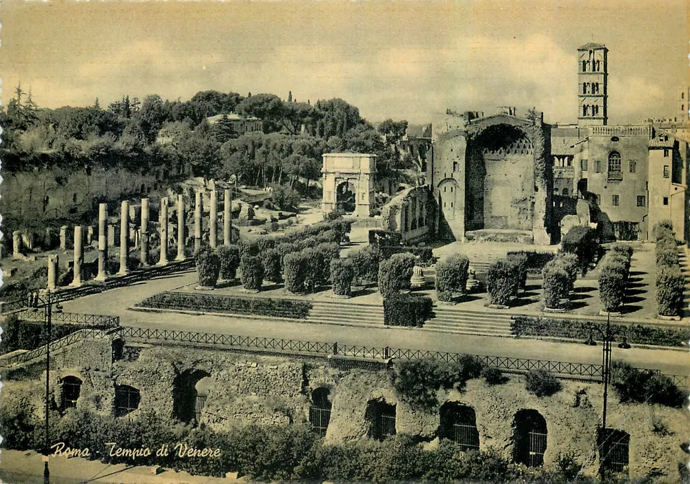 रोमा - वेनस का मंदिर - स्टिच पोस्टकार्ड जिनेवा - आगे