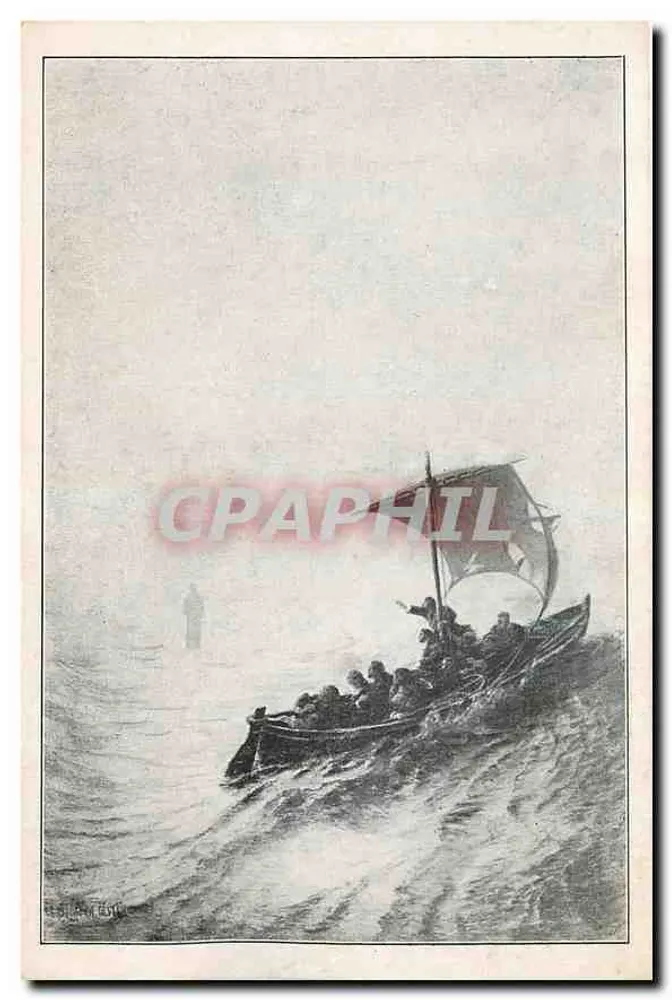 Cristo anda sobre o mar — Mateus 14,22-34 — editor não visível - Frente