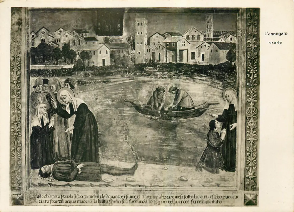 L'uomo annegato risorto — scena religiosa — Pia Casa di Tor de' Specchi, Roma - Recto