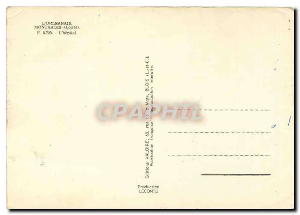 L'hôpital des Dispensaires — Montargis (Loiret) — Éditions L'Orleanais - Verso