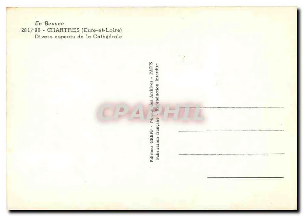 Catedral de Chartres — Diversos aspectos — Edições GREFFE - Verso