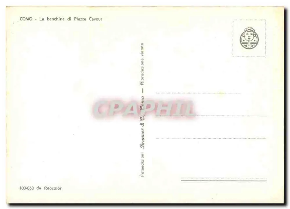 कोमो - पिज़्ज़ा कौवर के बैंचिना — ब्रुटर & के. कोमो, संख्या 100-053 - पीछे