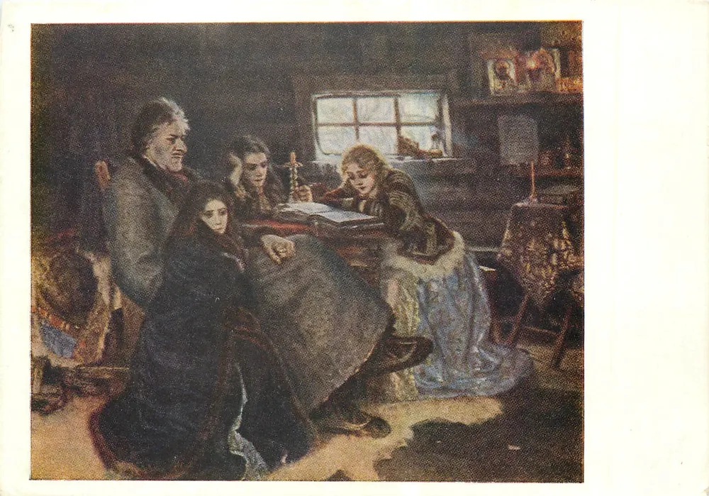 V. Surikov — Menschikow in Berezow (1883) — Staatliche Tretyakov-Galerie, Leningrad - Vorderseite